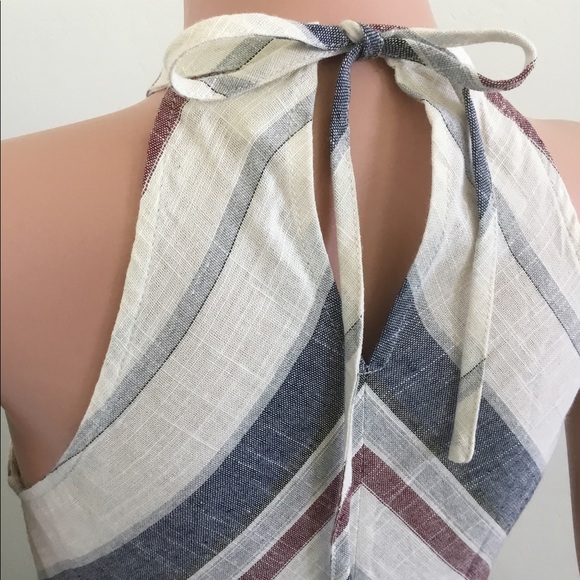 Midi Dress Striped Woven Halter w/ Pockets - Picture 8 of 8